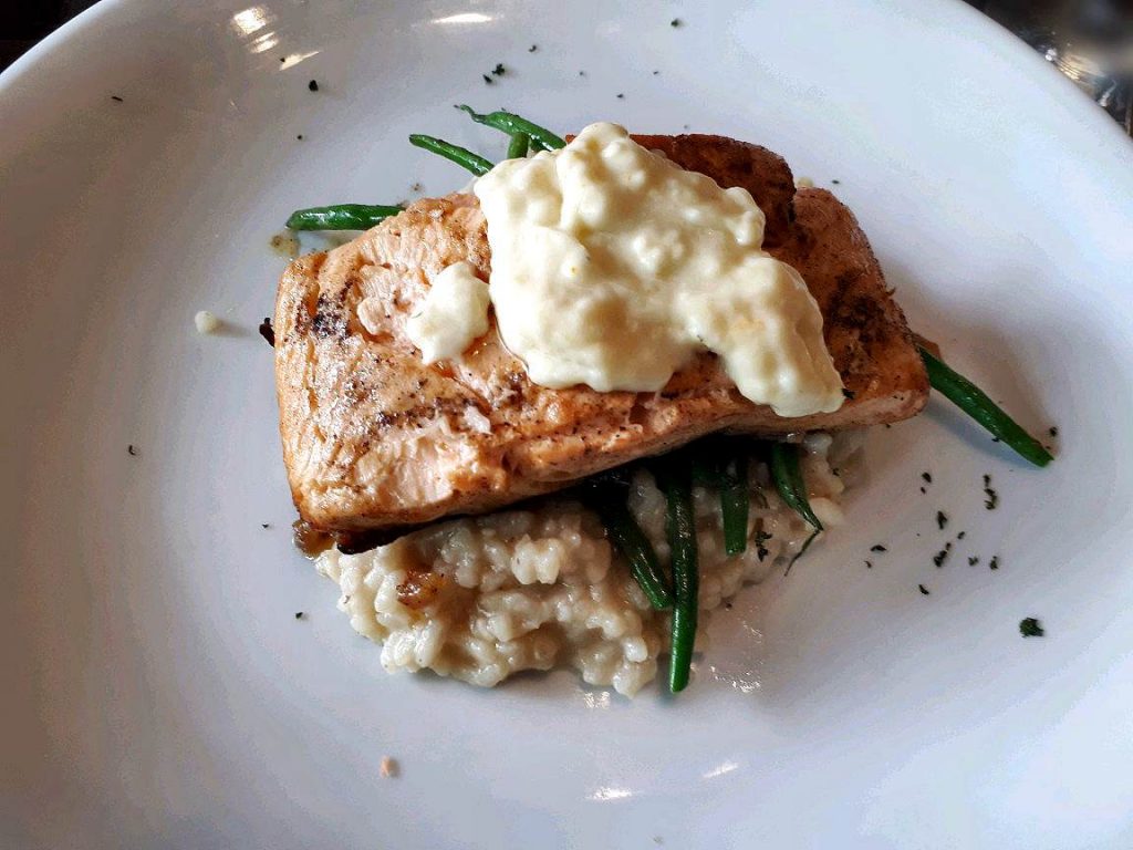 Pan Fried Salmon with Citrus Butter Sauce in Suite Room in Ayala Cebu