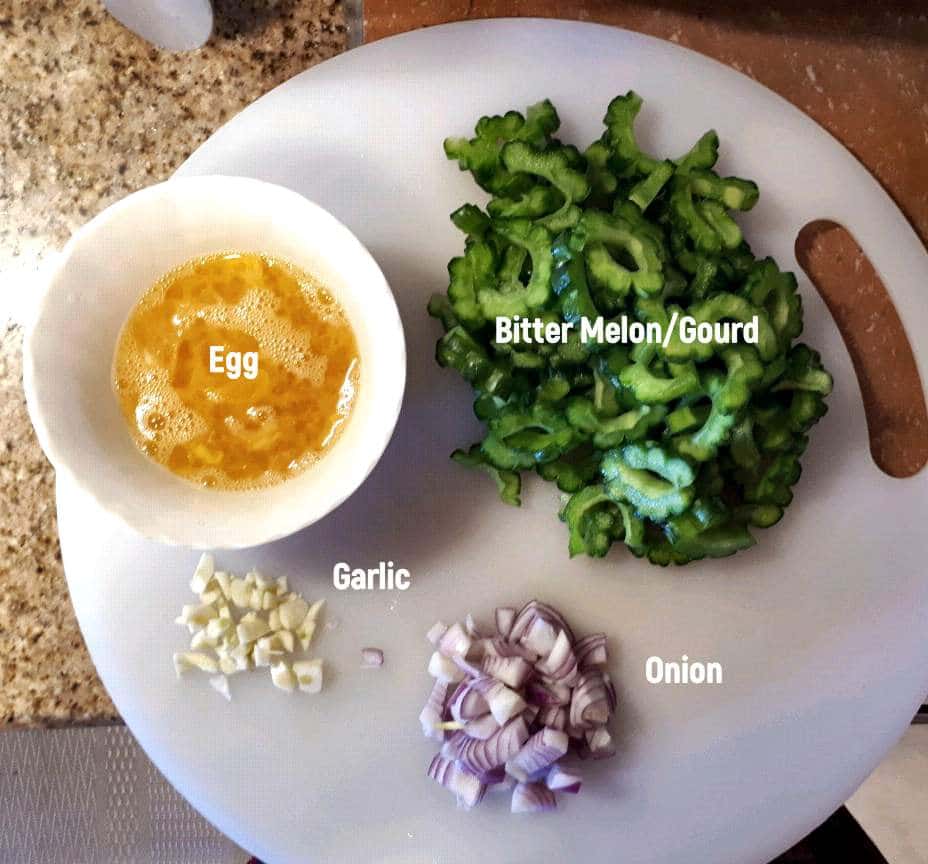 Ingredients for Stir Fried Bitter Melon with Egg Recipe