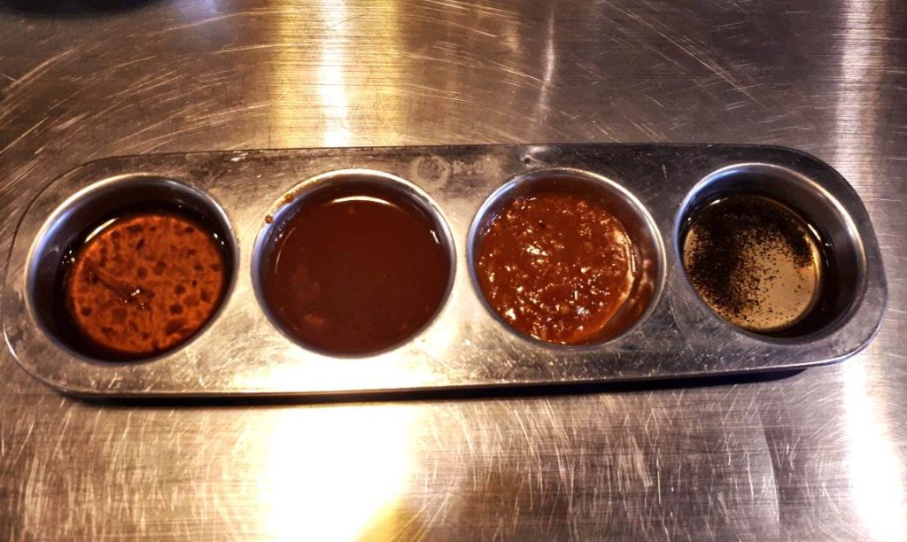 4 different sauces in Samgyupsalamat Cebu Branch