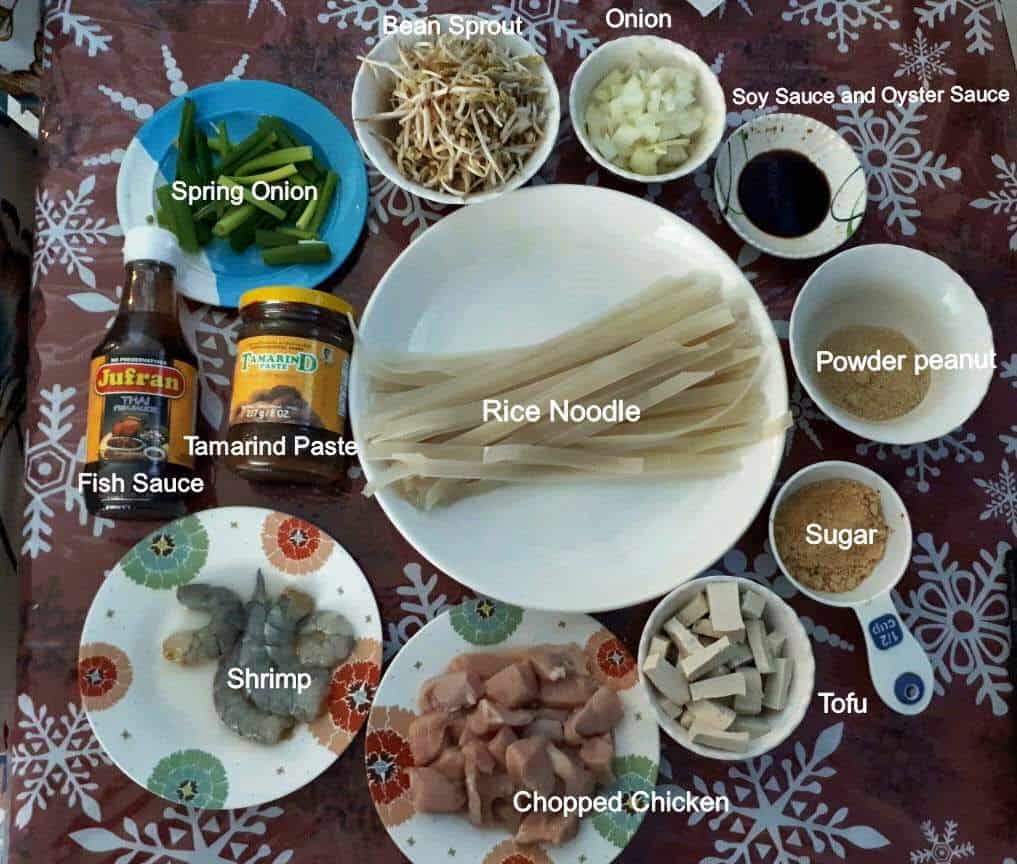 Ingredients of Chicken Pad Thai Recipe