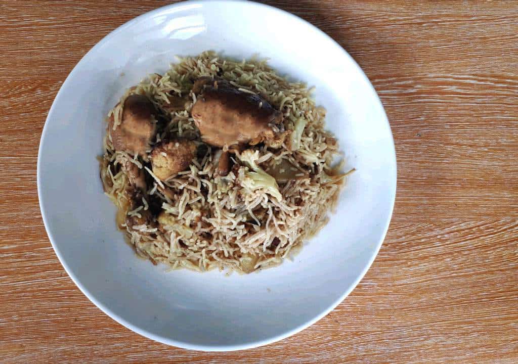 Chicken Maqluba Recipe in a plate