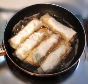 Deep Frying the Lumpiang Gulay