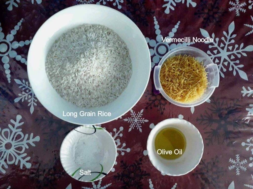 Ingredient of Vermicelli Rice Recipe