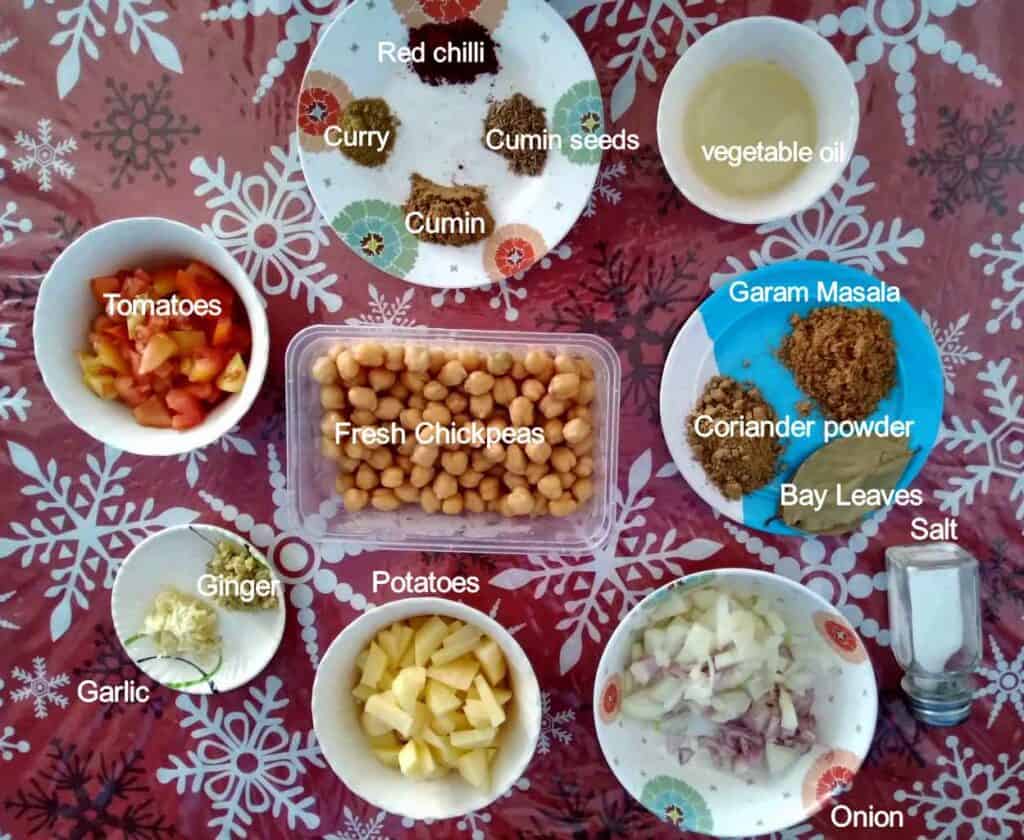 recipe ingredients of aloo chole