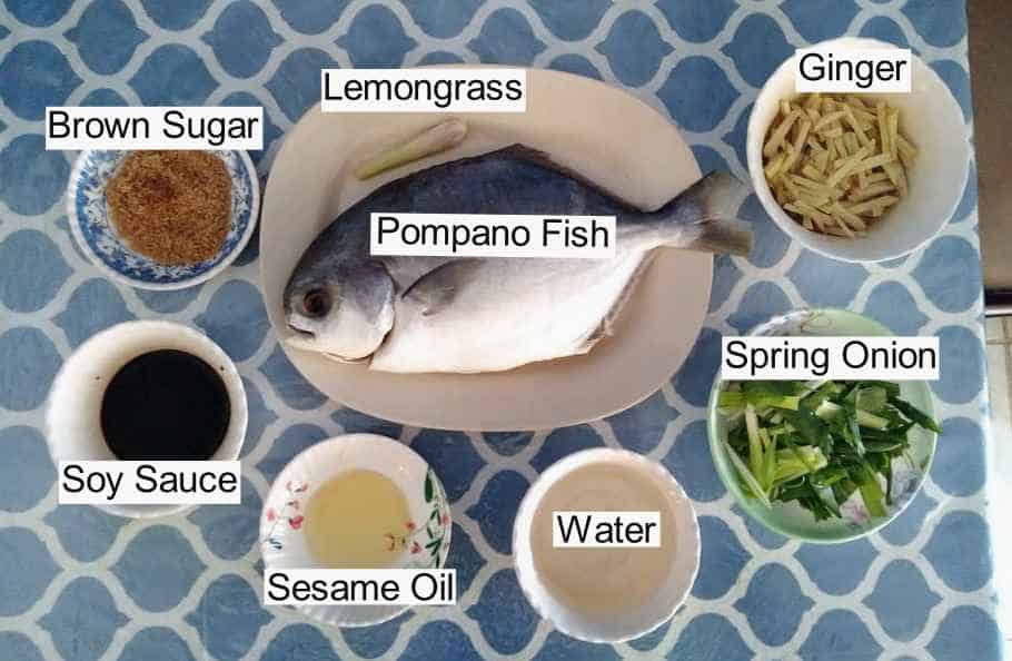 Recipe ingredients of Steamed Pompano